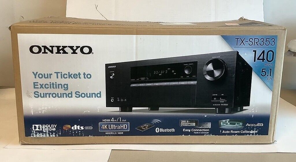 Onkyo TX-SR353 5.1 Channel 700W 4K HD Home Theater AV Receiver Black NO ...