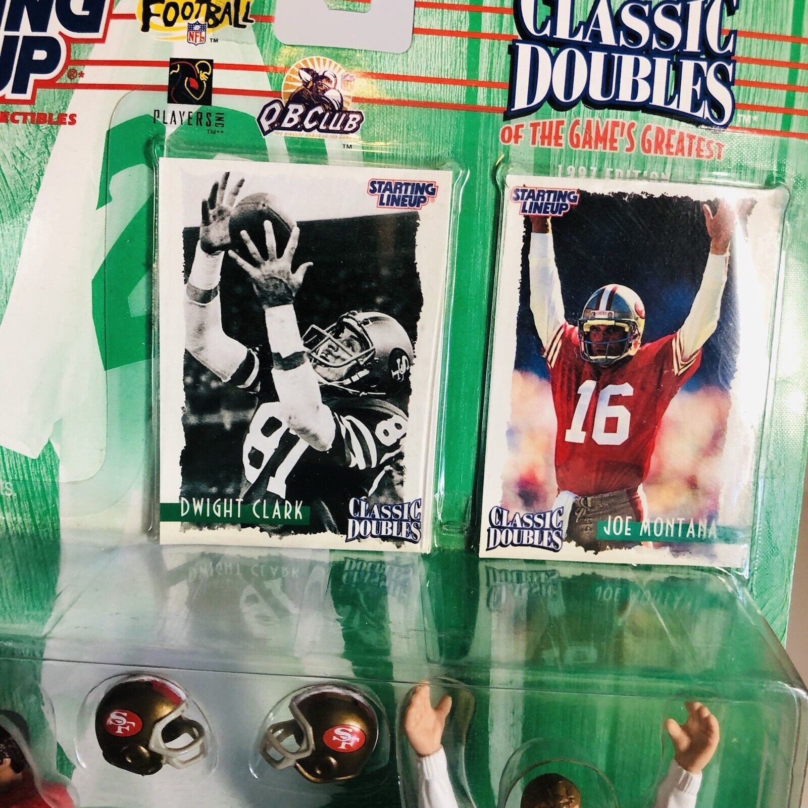 NFL Football Starting Lineup Classic Doubles Dwight Clark & Joe Montana