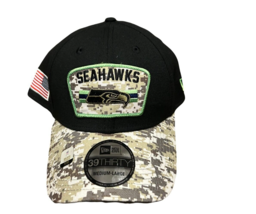 NWT New Seattle Seahawks New Era 39Thirty Salute To Service S/M Flex-Fit... - $23.71