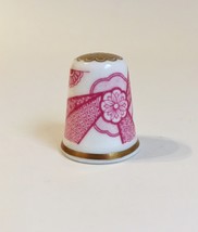 Arita Spode Thimble Vintage Fine Bone China England Red White Gold Trim - $20.00