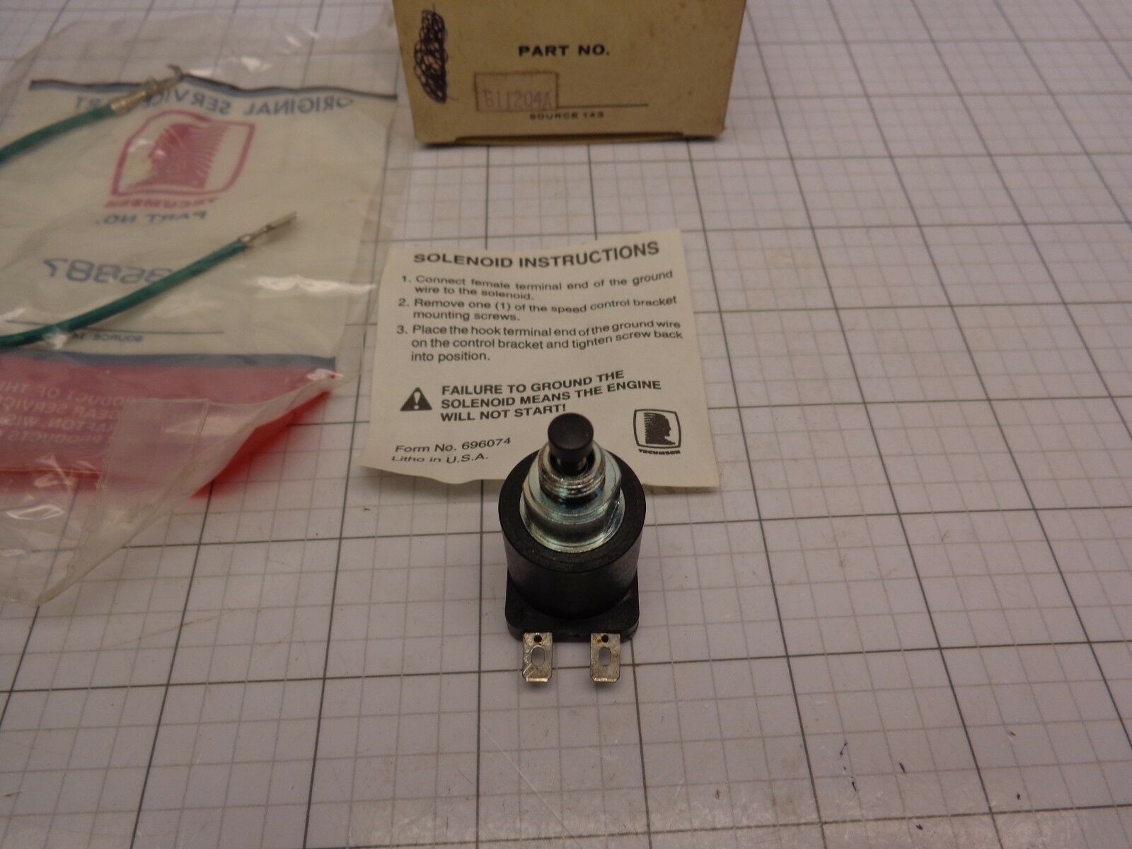 Tecumseh OEM NOS 611204A Fuel Shut Off Solenoid Anti Backfire Valve aka ...