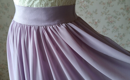 Lavender Maxi Chiffon Skirt Floor Length Wedding Chiffon Maxi Skirt Plus Size image 7
