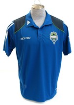 Adidas ClimaCool Blue MLS Seattle Sounders Short Sleeve Polo Shirt Men&#39;s... - $49.00
