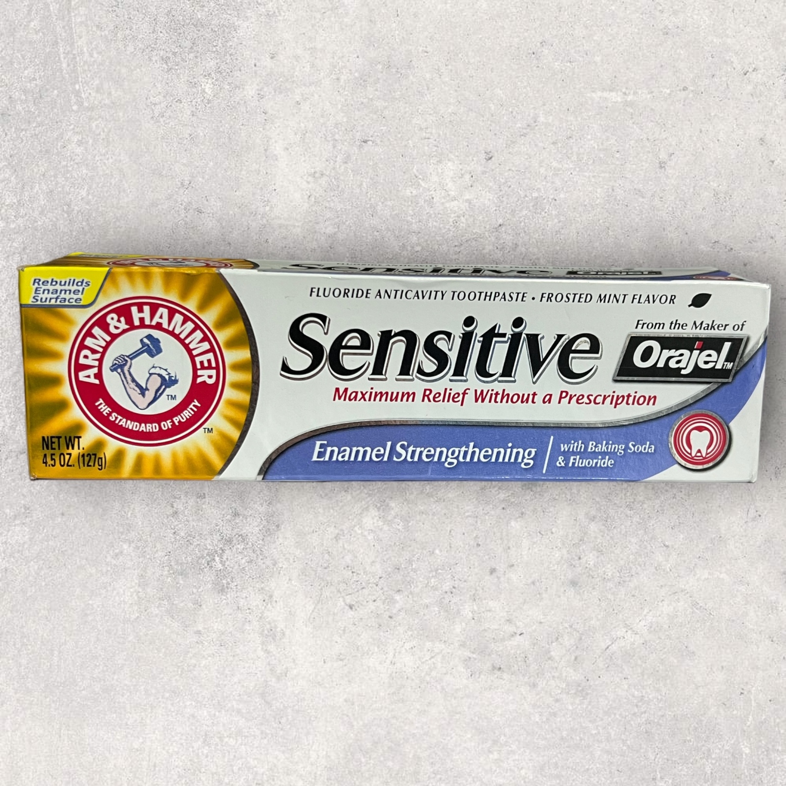 1 x Arm & Hammer Sensitive Enamel Strengthening Toothpaste Orajel 4.5oz ONE TUBE Toothpaste