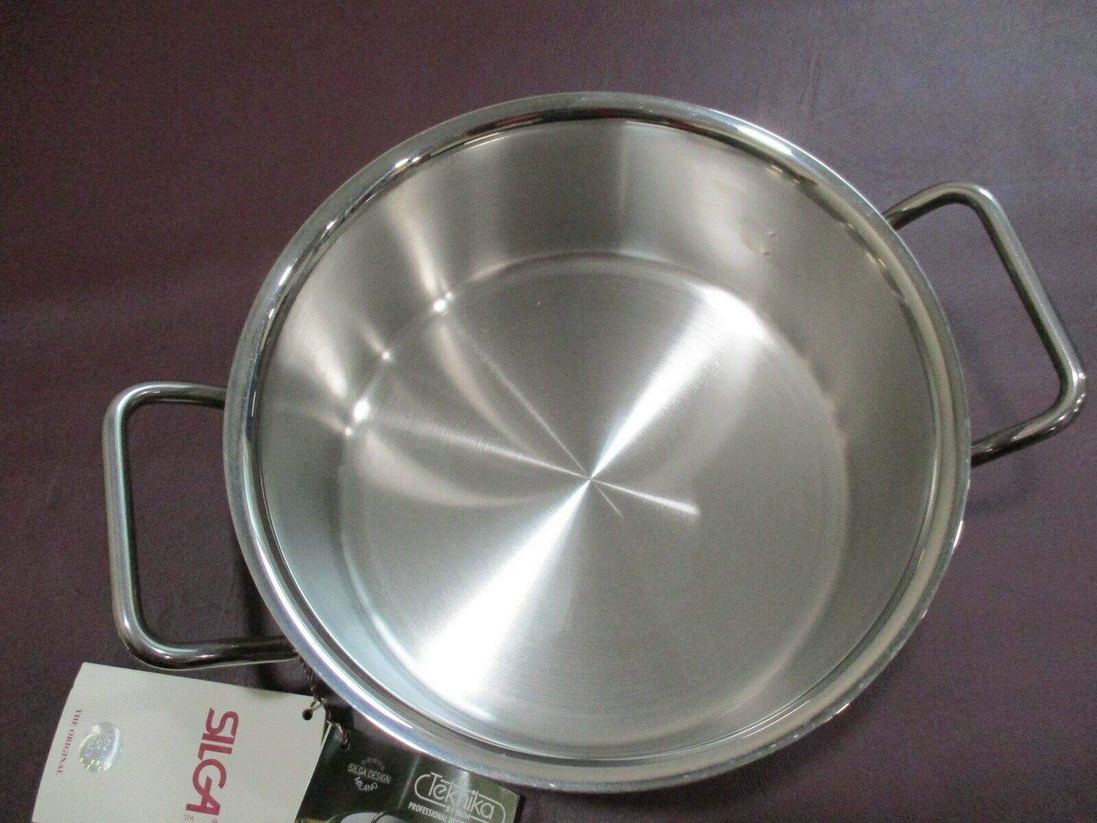 Nwt Silga Teknika 20cm Low Casserole w/Lid Stainless Steel Pot 3.15Qt