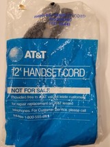 Vintage NOS AT&T 12' Handset Spring Cord Black Trimline H4DU 03 - $6.93