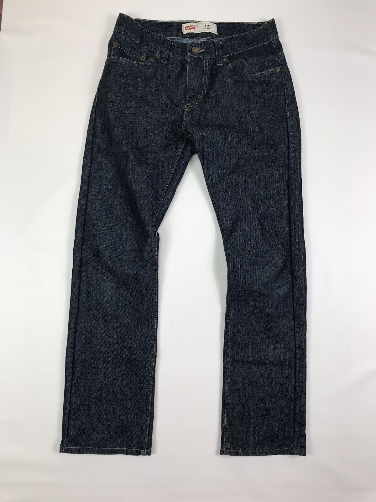 Levi's 511 Slim Boys 14 reg 27 27 Dark Wash Denim Jeans Pants 27x27 EUC - $14.84