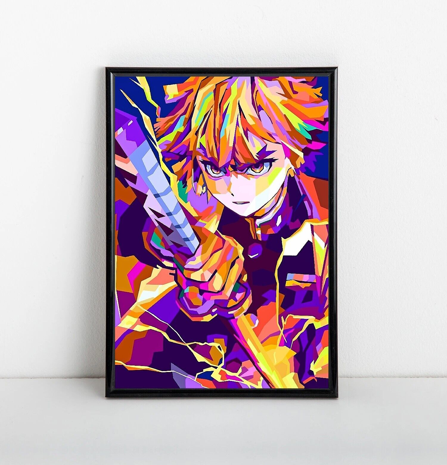 Zenitsu Demon Slayer Poster Framed Art Anime NEW USA 1