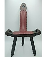 Vintage / Antique Birthing Chair Folk Primitive Stool Wood 3 Leg Chair - $341.99