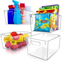 SimpleHouseware Freezer Organizer Storage Bins, Clear, Set of 8 