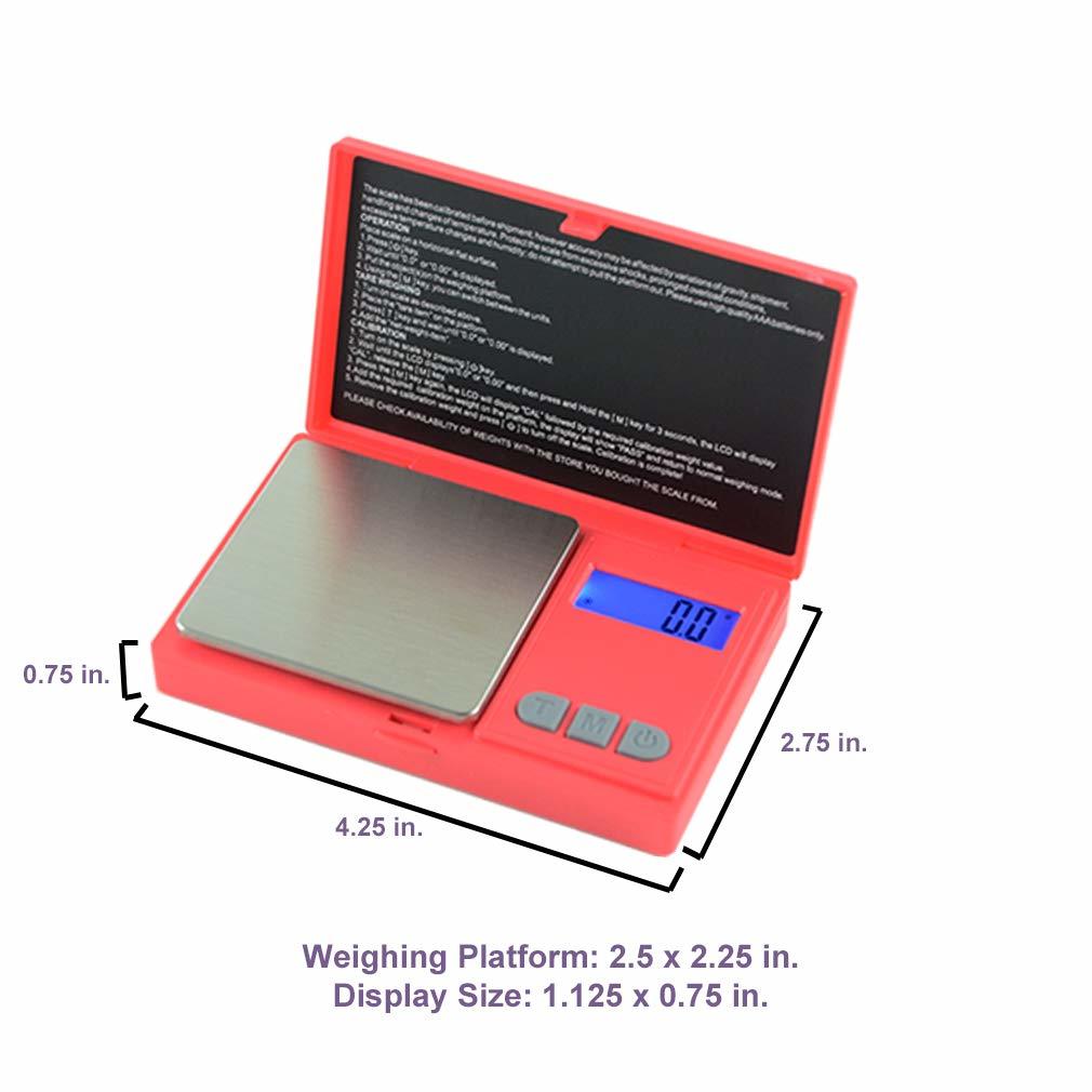Fuzion Red Mini Digital Weighing Scale, 200g x 0.01g Jewelry