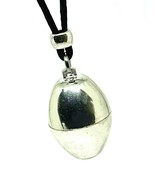 Metall Stash Anhänger Capsule Secret Stash Oval versilberte Kordel Perle... - $19.10