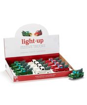 Pick Up Truck Christmas Tree Figurines Set 3 LED 5" Long Red White Green Resin image 3