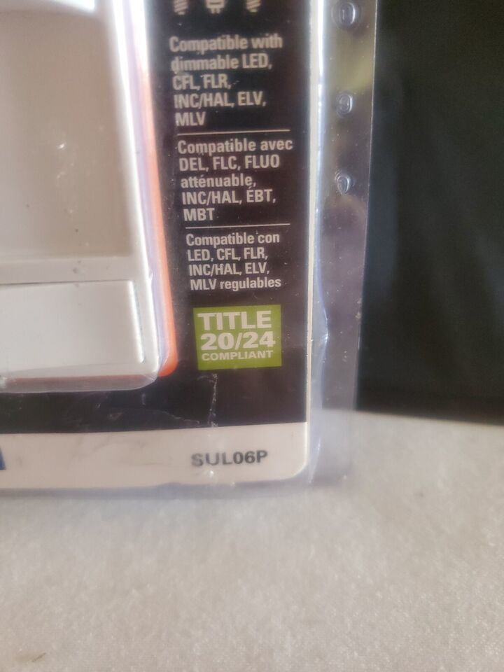 HALO LED Universal Slide Dimmer White Single Pole and ThreeWay SUL06P