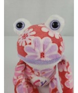 Flower Power Frogs Pink Purple HOOK & LOOP HANDS Stuffed Animal LOVE 15” RARE - $24.00
