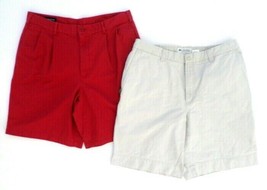 LOT OF 2 Mens Shorts 34 Land End Red & Columbia Beige (both measure 34.5" waist) - $23.76