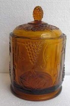 Vintage Indiana Depression Glass Amber Brown Color Grape &amp; Fruit Design ... - $59.99