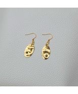 Textured Gold Oval Dangle Earrings - $14.95