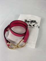 Coach Bracelet Twin Charm Double Wrap Signature Pink Leather 99792 J1 - $79.19