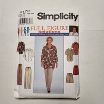 Simplicity 8173 Womens 18W-24W Shirt Pants Shorts Full Figure Solutions ... - $6.92