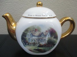 Thomas Kinkade Home Is Where The Heart Is Teapot Gold Trim by Teleflora ... - $5.93