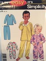 Simplicity 3550 A (1/2 - 6) Toddler and Childs Pajamas - $6.81