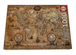 1000pc Educa World Map Jigsaw Puzzle 27" x 19" Made in Spain International image 1