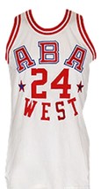 Ron Boone #24 Aba West All Star Basketball Jersey Sewn White Any Size image 4