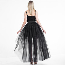 Black Slit Tulle OVERSKIRT Elastic Waist hilo Tulle Skirt Open Skirt Over Skirt image 5