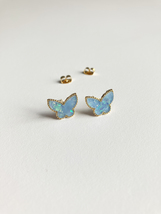 Blue Opal Butterfly Earrings - $45.00