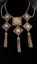 Antique necklace - Tassel festoon choker - Vintage victorian medallion b... - $255.00