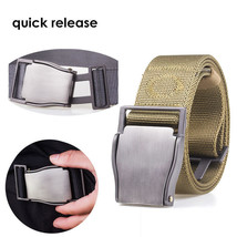 120cm Men's Elastic Stretch Nylon Belt with Plastic Buckle for Jeans