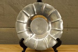 Vintage Metalware KS Pewter P425 11&quot; Panel Serving Footed Dish Bowl Flut... - $24.74