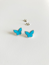 Turquoise Butterfly Earrings in Silver - $45.00