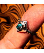 Diamond shaped Sterling Silver Solitaire Ring with oval Cut Blue Zircon ... - $59.00