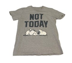 Gray Men Peanuts Snoopy "Not Today" Short Sleeve T-Shirt Sz M Official Merch image 4
