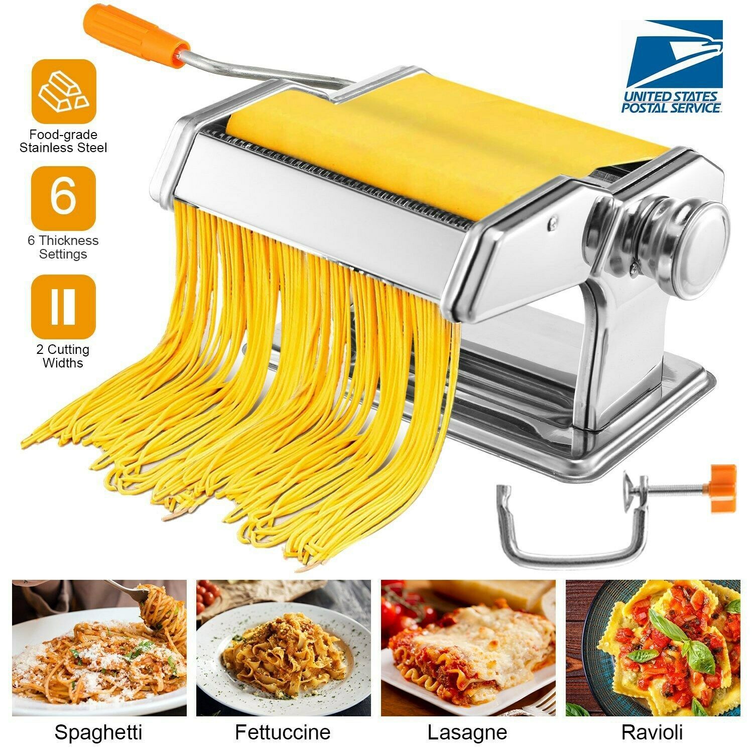 Stainless Steel Pasta Maker Parts Spaghetti Noodle Cutter Dough Making  Tools for KitchenAid DIY Noodles Fresh