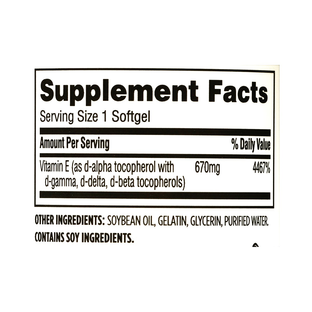 365 Whole Foods Supplements, Vitamin E High Potency 1000 IU, 60