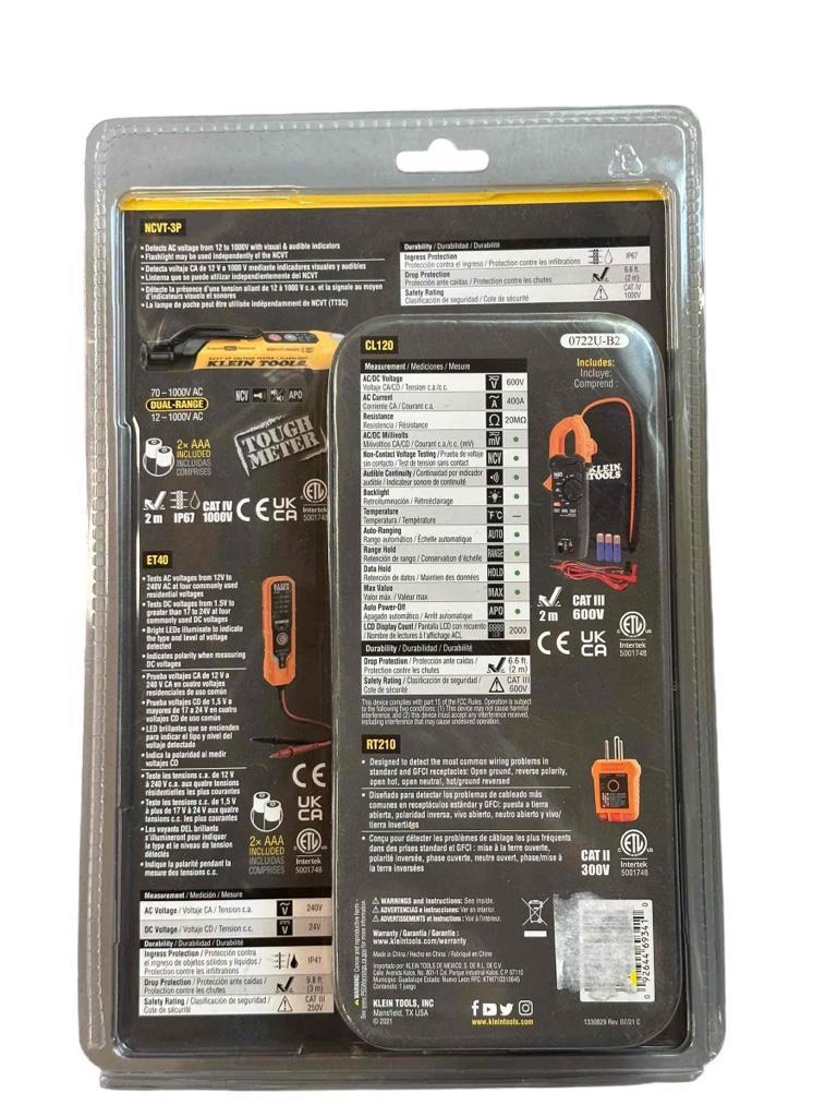 NEW Klein Tools Clamp Meter Electrical Test KIT CL120VP Electrical