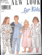New Look #6585 Boys&#39; &amp; Girls&#39; Nightgown Pajamas Robe - Size S-L - UNCUT - $10.40