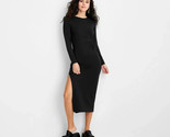 Future Collective Women&#39;s Long Sleeve Side Cut Out Knit Midi Dress Black... - £15.19 GBP