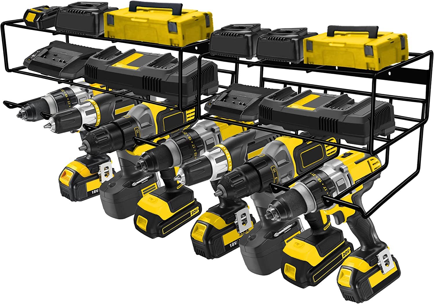 Heavy Duty Floating Tool Shelf Storage Rack And Power Tool Holder In Two Pieces - $44.95
