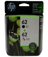 HP 62 Black Tri-Color Ink Cartridges N9H64FN C2P04AN C2P06AN Exp 2024 Re... - $54.43
