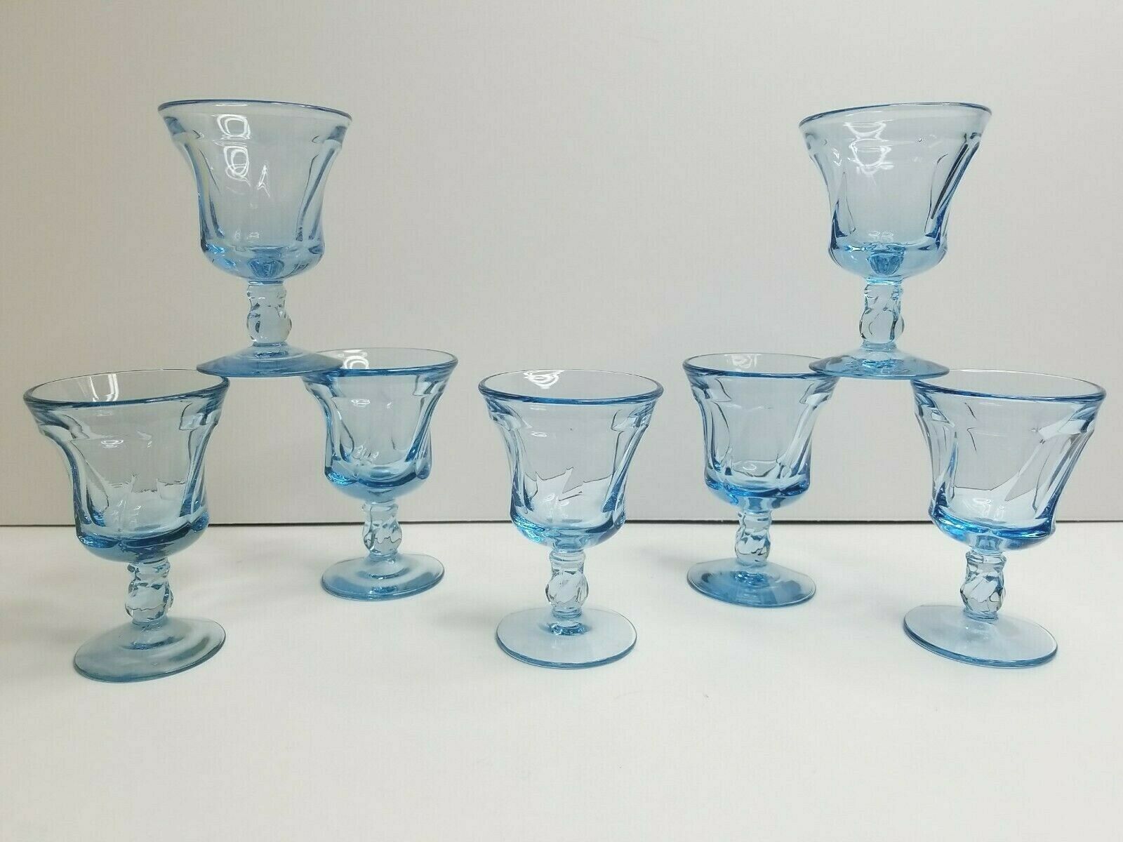 Fostoria Virginia Blue Beverage Glasses (Set of 6) - Bowditch