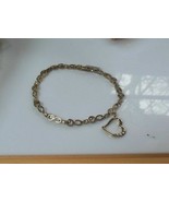 Avon Gold Tone Rhinestone Heart Charm Bracelet - $9.41