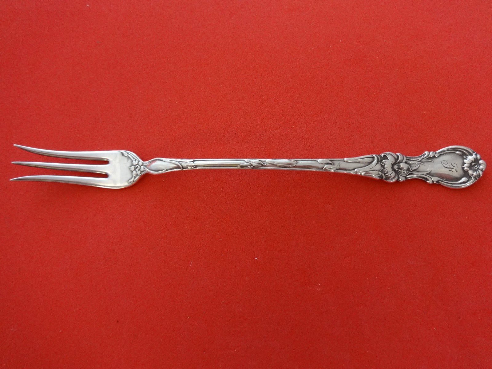 Primary image for Floral by Wallace Plate Silverplate Pickle Fork 6 5/8"