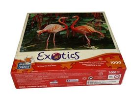 1000pc Exotic Flamingo Couple Jigsaw Puzzle Mega Brands 27" x 19" Age 12 and Up image 4