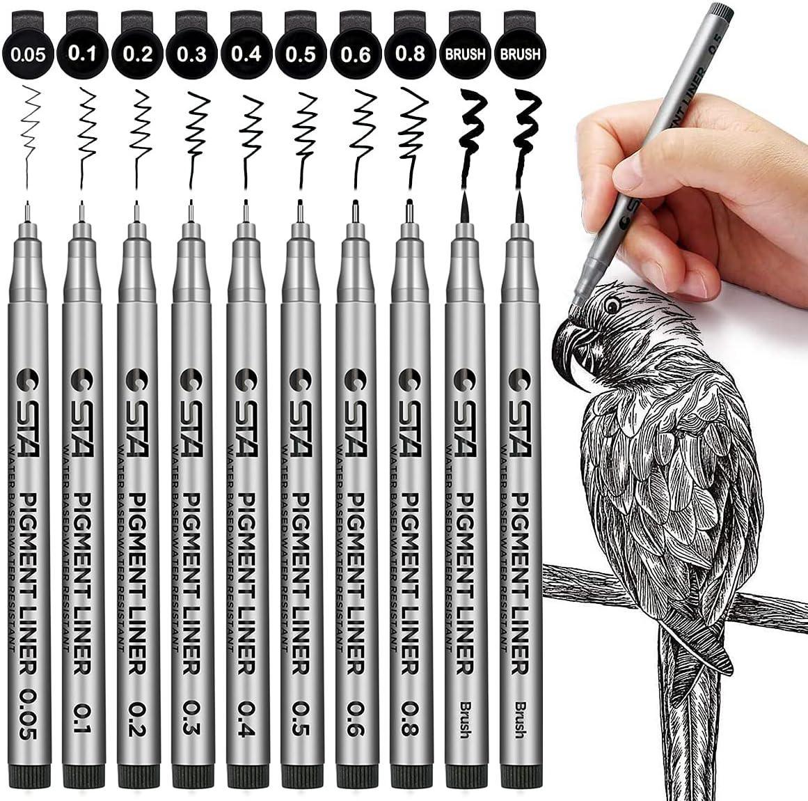 Dyvicl Silver Gel Pens, 0.5 mm Extra Fine Pens Gel Ink Pens for Black Paper  Drawing, Sketching, Illustration, Adult Coloring, Journaling, Set of 12