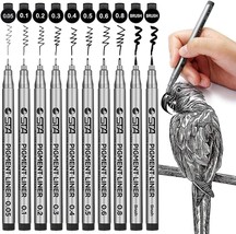  Brusarth Precision Black Micro-Pen Fineliner Ink Pens,  Waterproof Archival Ink, Drawing Pens, Artist Illustration Pens,  Multiliner, for Art Watercolor, Sketching, Anime, Manga, Design,  9/Set(Black) : Arts, Crafts & Sewing