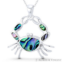 Crab Cancer Zodiac Sign Mother-of-Pearl 925 Sterling Silver Boho Sealife... - $73.81+